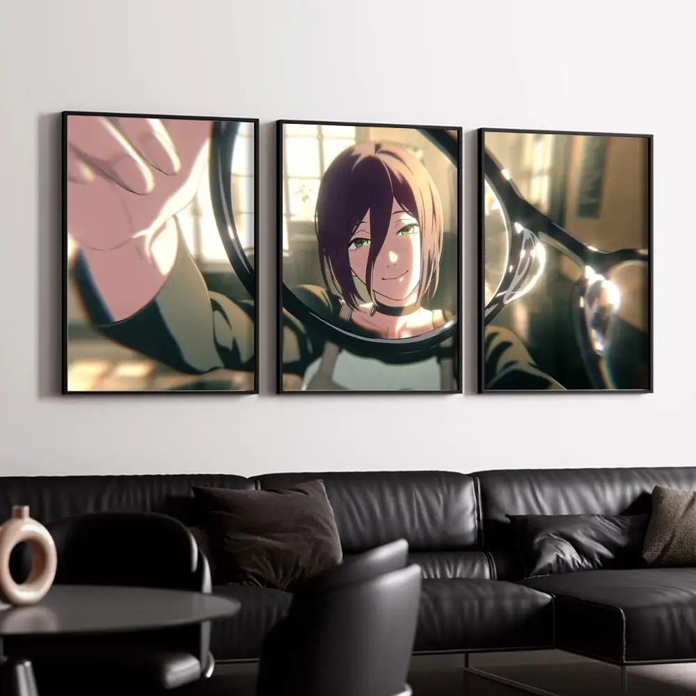 Anime Chainsaw Man Reze Poster Decorative Wall Art Stickers Mural Photo Print for Home Living Room Hallway Decor