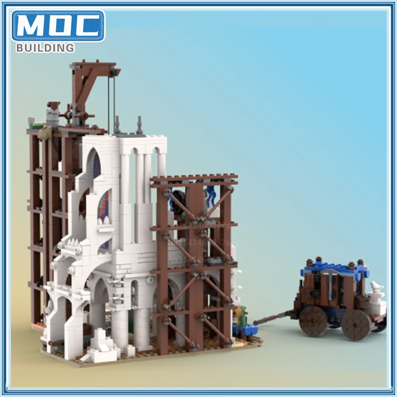 Строительные блоки MOC, модель средневекового замка, средневековые Stonemasons, кирпичи для гильдии, сделай сам, технология сборки, креативные игрушки, подарки
