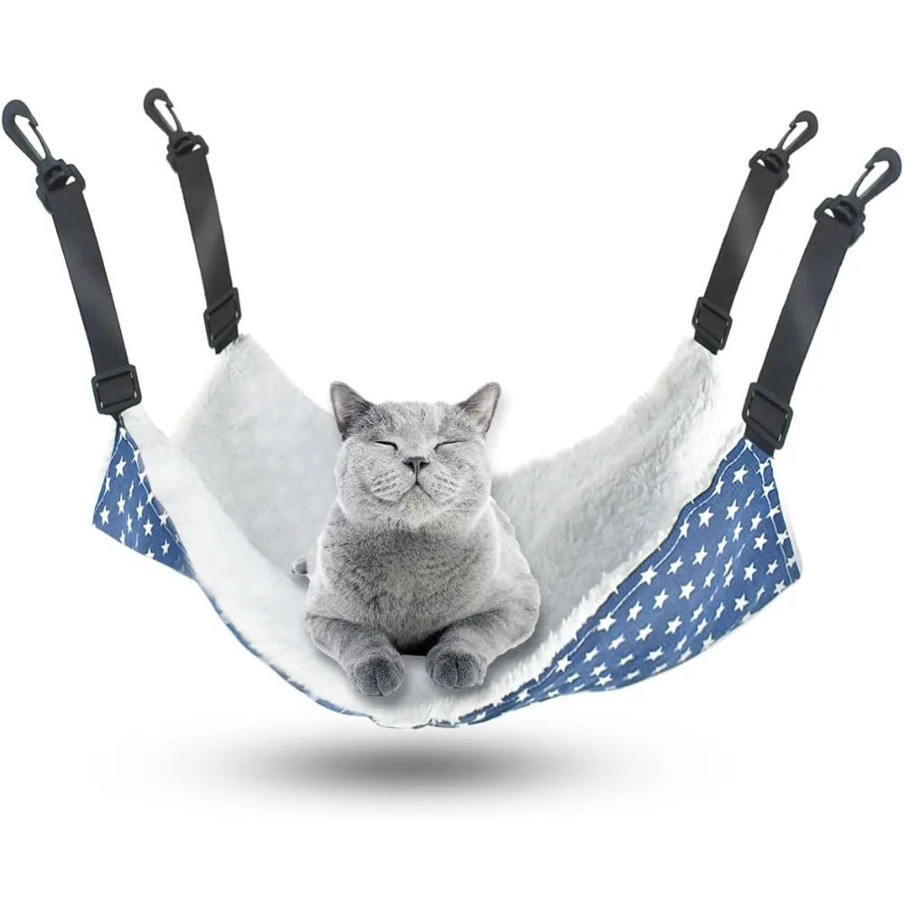 

Pet Hammock for Cage Reversible Cat Hanging Hammock Soft Hanging Bed