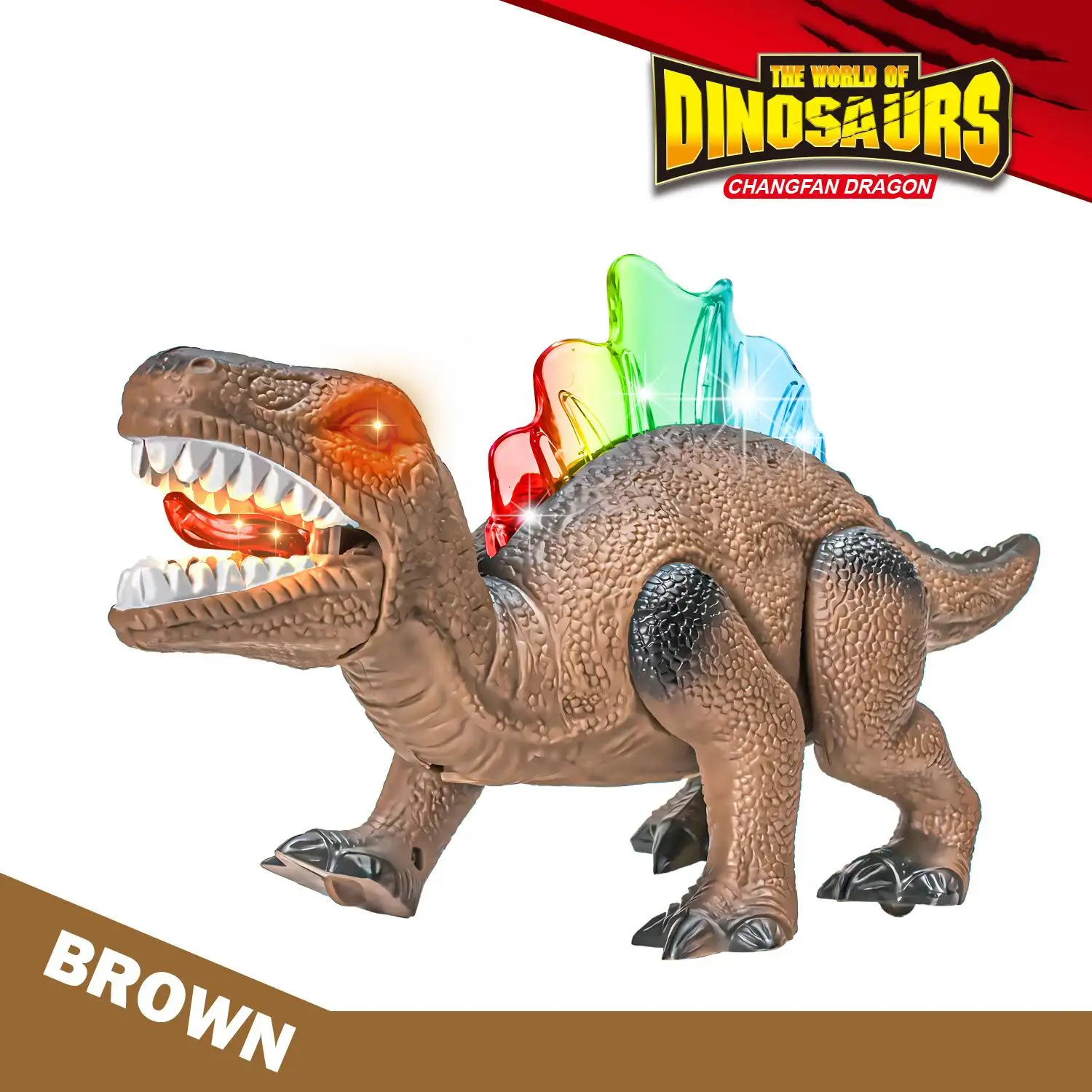 Electric Walking Dinosaur with Roaring Sound LED Lights, Movable Mouth Realistic Dinosaur Toy Kids Boys Birthday Gift