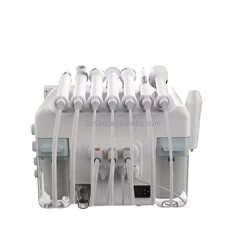 Portable 8 In 1 Oxygen Facial Machine Skin Analysis H2O2 Small Bubble Hydro Dermabrasion Deep Cleansing Machine