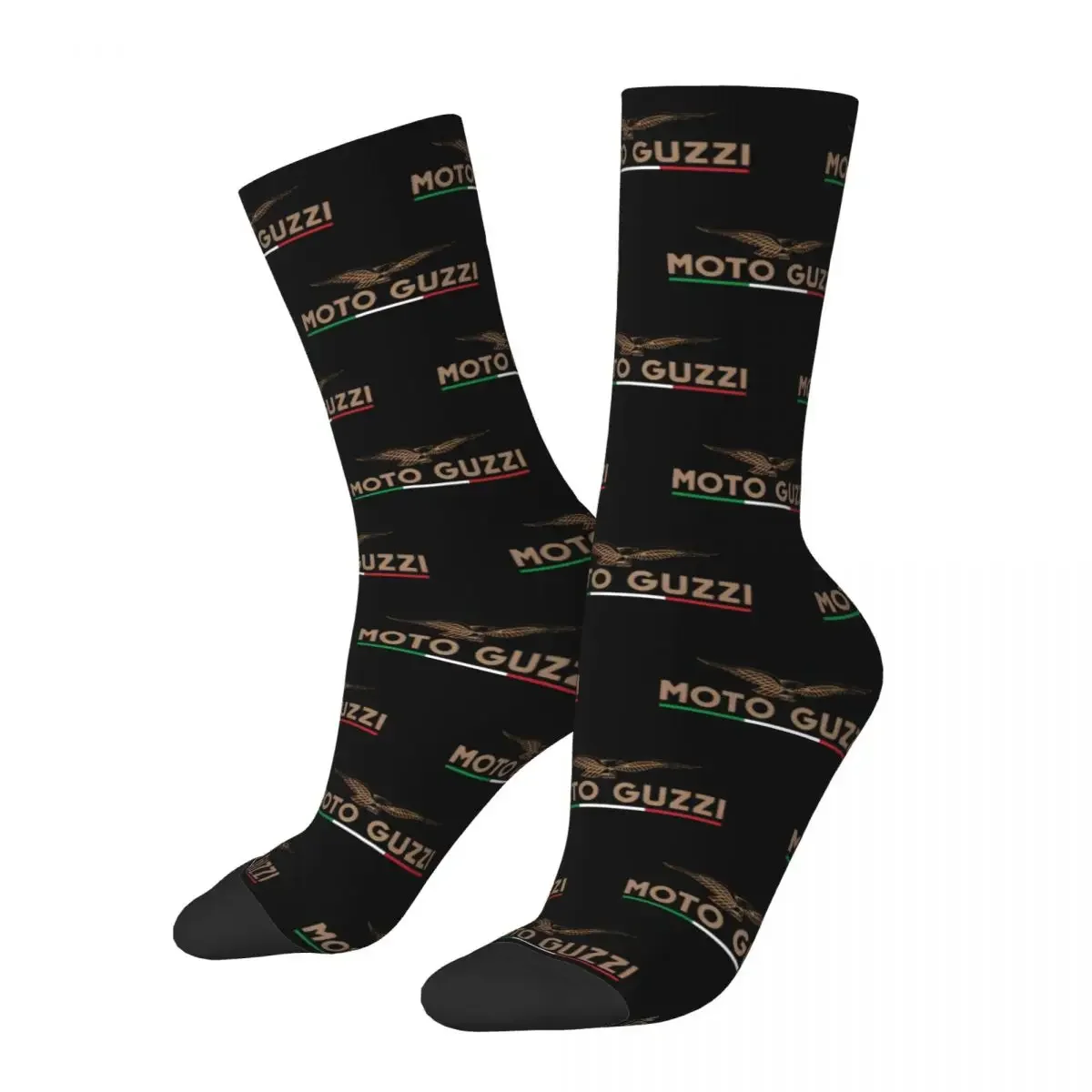 Retro Moto Guzzi Eagle Italy Basketball Socks Motorcycle Racing Motorcross Polyester Crew Socks for Women Men