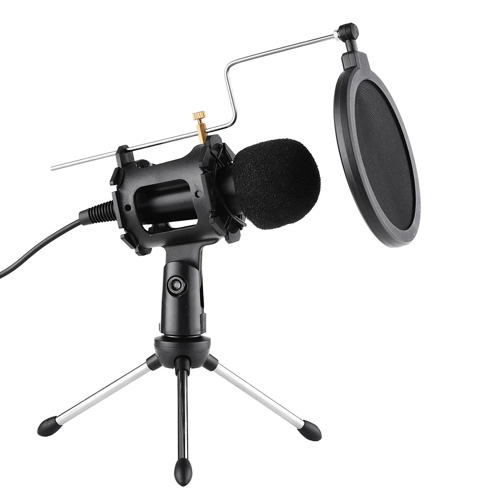 Immagine 6: Kit microfono video Nero Spina da 3,5 mm Microfono a condensatore cardioide 10 cm Filtro pop 10,5x3,5 cm Dimensioni microfono 12,5 cm
