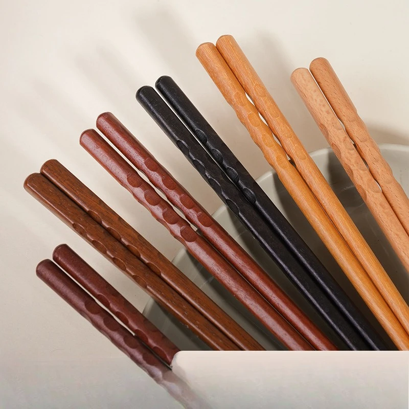 Food Grade Walnut Wood Chopsticks Non Slip Heat Insulation Mildew Proof Reusable Tableware Kitchen Family Dining Chop Sticks