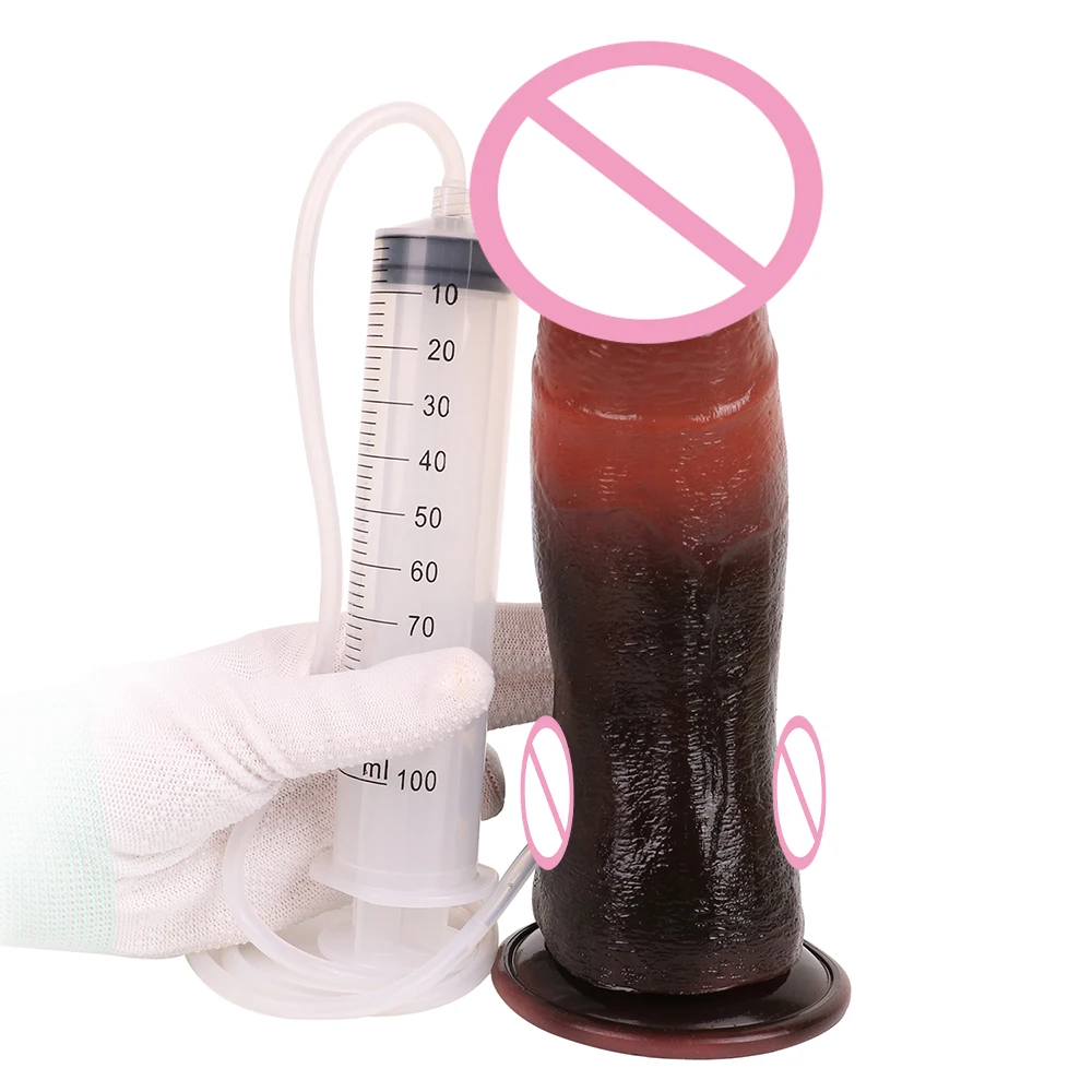 SXXY Nero Grande Dildo Schizzi Plug anale per uomini Donne Piacere della prostata vaginale Giocattolo adulto del sesso in silicone