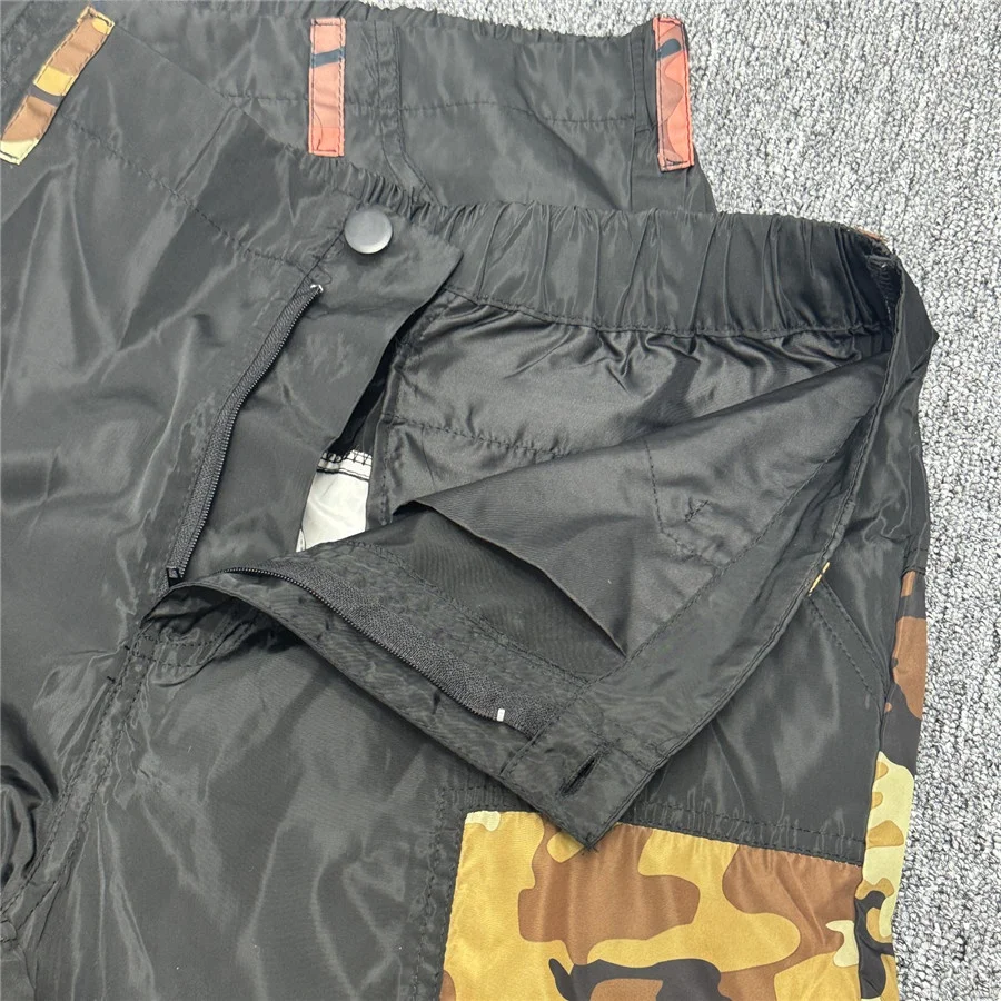 Ao ar livre qui seco fino calças casuais vários kets à prova de vento algemado solto ajuste camuflagem padrão outono temporada roupas masculinas