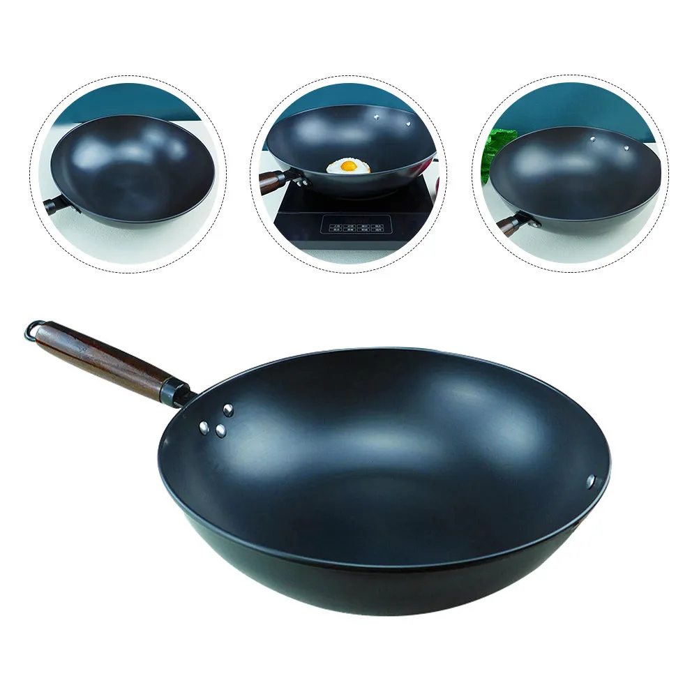 

Чугунная сковорода-вок с антипригарным покрытием для газовых, дровяных и электрических плит, черная, бытовая, устойчивая к коррозии