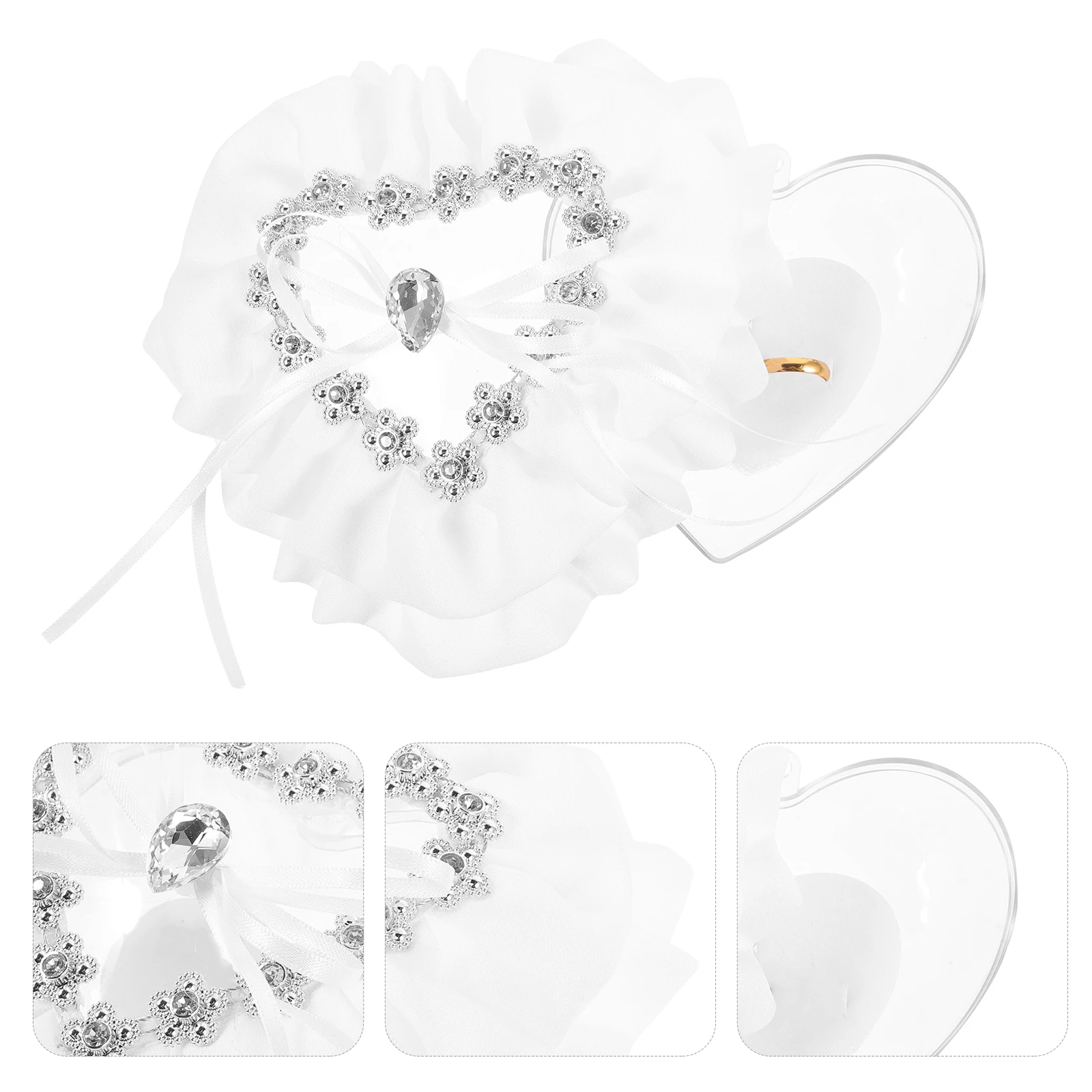 

Love Jewelry Box Ring Holder for Wedding Ceremony Favour Boxes Fine Decorations Heart Shape Rings Travel