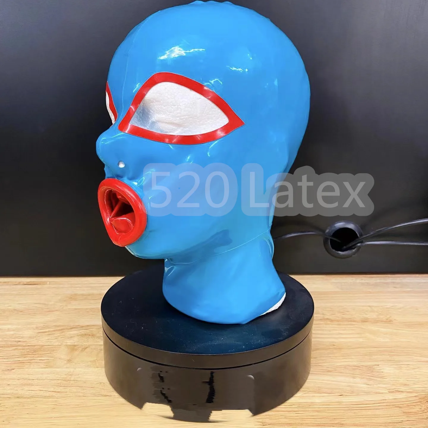 

Маска-капюшон унисекс из натурального латекса, Фетиш на молнии сзади, с красными отверстиями для носа, с обложкой для рта, фетиш, костюмы для косплея