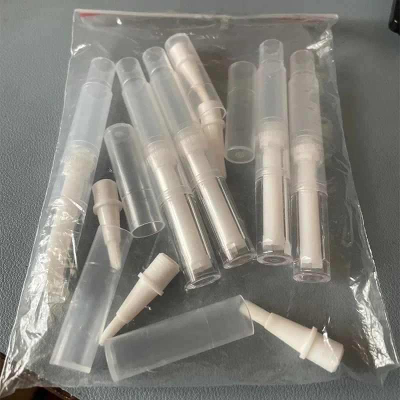 Empty Nail Oil Pen 10pcs Plastic Clear Liquid Foundation Twist Pens Cuticle Pen with Brush Nail Polish Empty Lip Gloss Tube