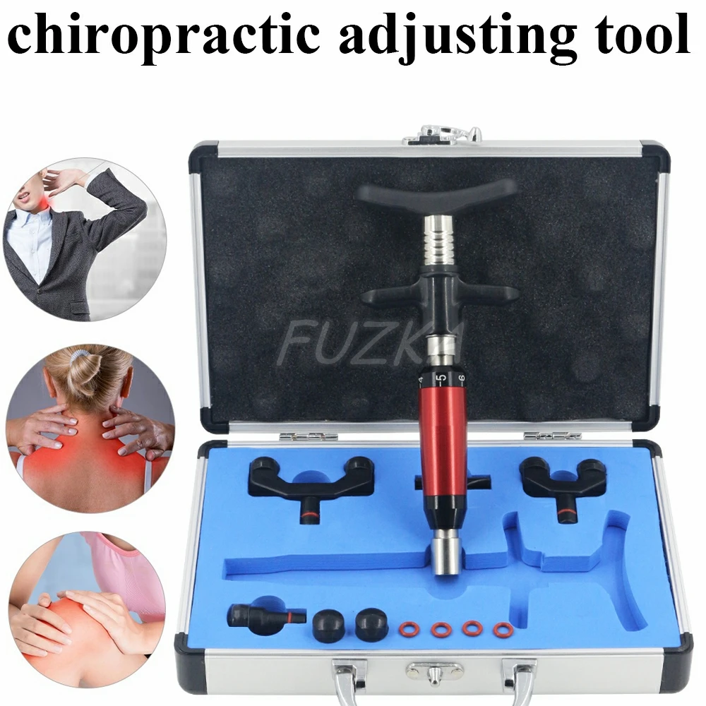 

300N Chiropractic Adjustment Tools For Spine Massager 6 Levels 4 Heads Back Spinal Adjusting Gun Portable Back Massage 2024 New