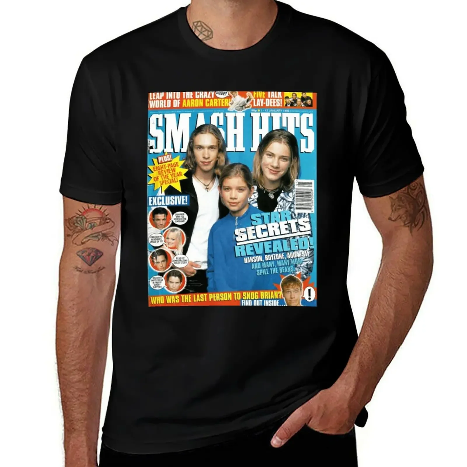 

HANSON - SMASH HITS COVER 1998 Y2K T-Shirt for a boy vintage graphic tee t shirts for men pack