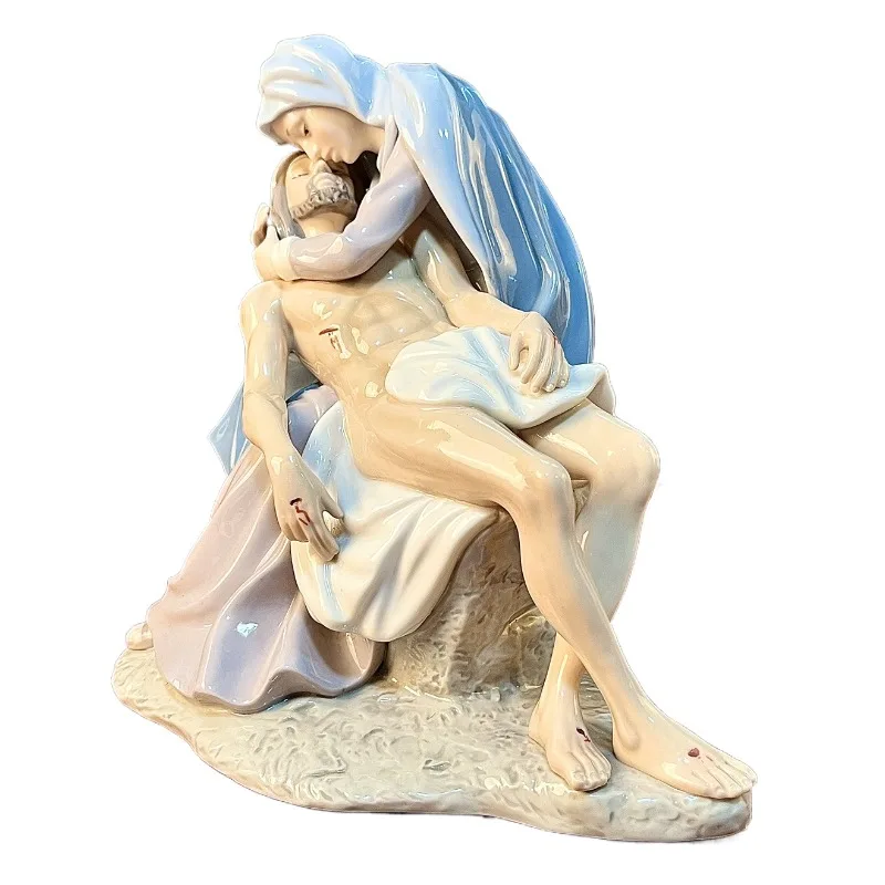 Art Collection Owell Painted Ceramic Western Figures Sculpture Porcelain Catholic Jesus figurine Home Decorations Church Gifts