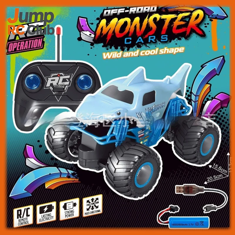 

Радиоуправляемый грузовик-монстр 1:20 Shark Bull Ghost, перезаряжаемый, на пульте управления, внедорожник Big Foot, игрушка для детей, подарок для мальчиков