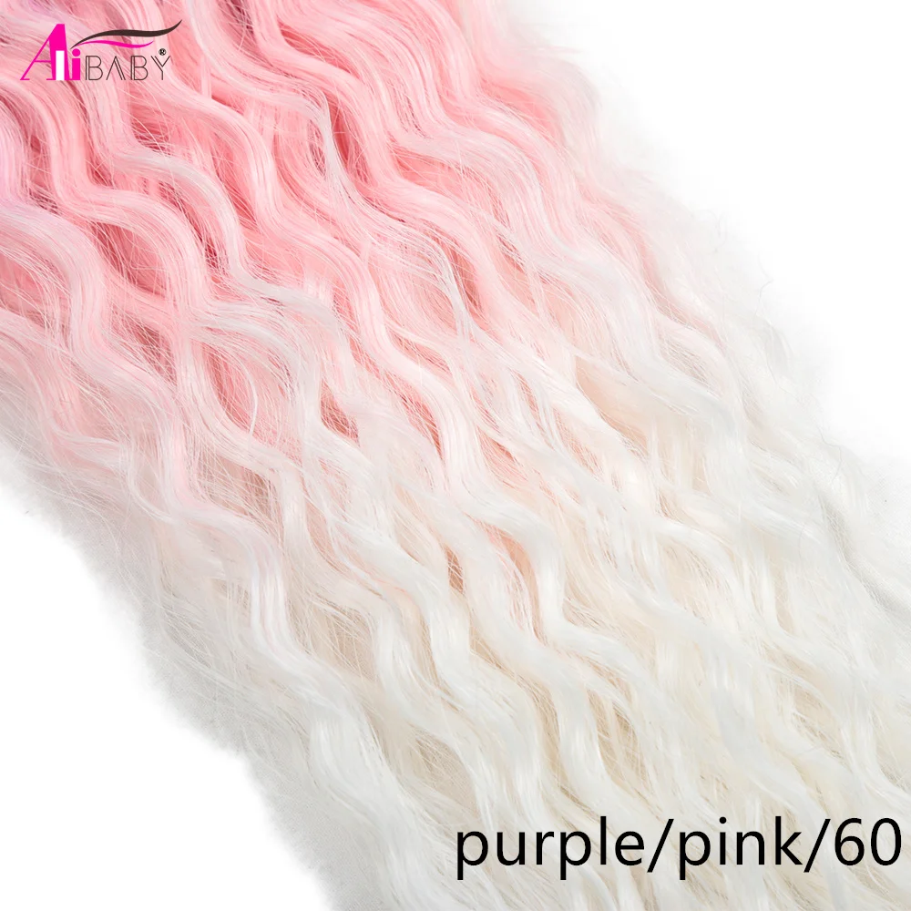 22-Zoll-synthetisches weiches Ariel-Curl-Häkelhaar Ombre Ocean Wave Häkelhaar vorgedehnte tiefe Wellen-Flechthaarverlängerungen – Detail 12
