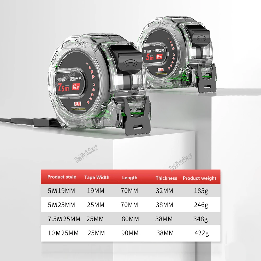 Metric Tape Measure 5/7/10 Meters Precision And Durable Measuring Ruler Self-lock Double-sided Fluorescent Measuring Tape