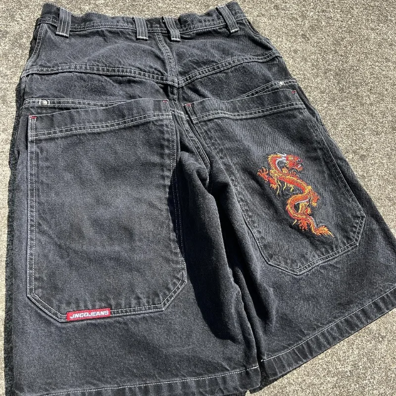 Y2K Shorts JNCO Hip Hop Pocket Harajuku Baggy Denim Gym Shorts vintage printing Men Women Casual Basketball Shorts Streetwear