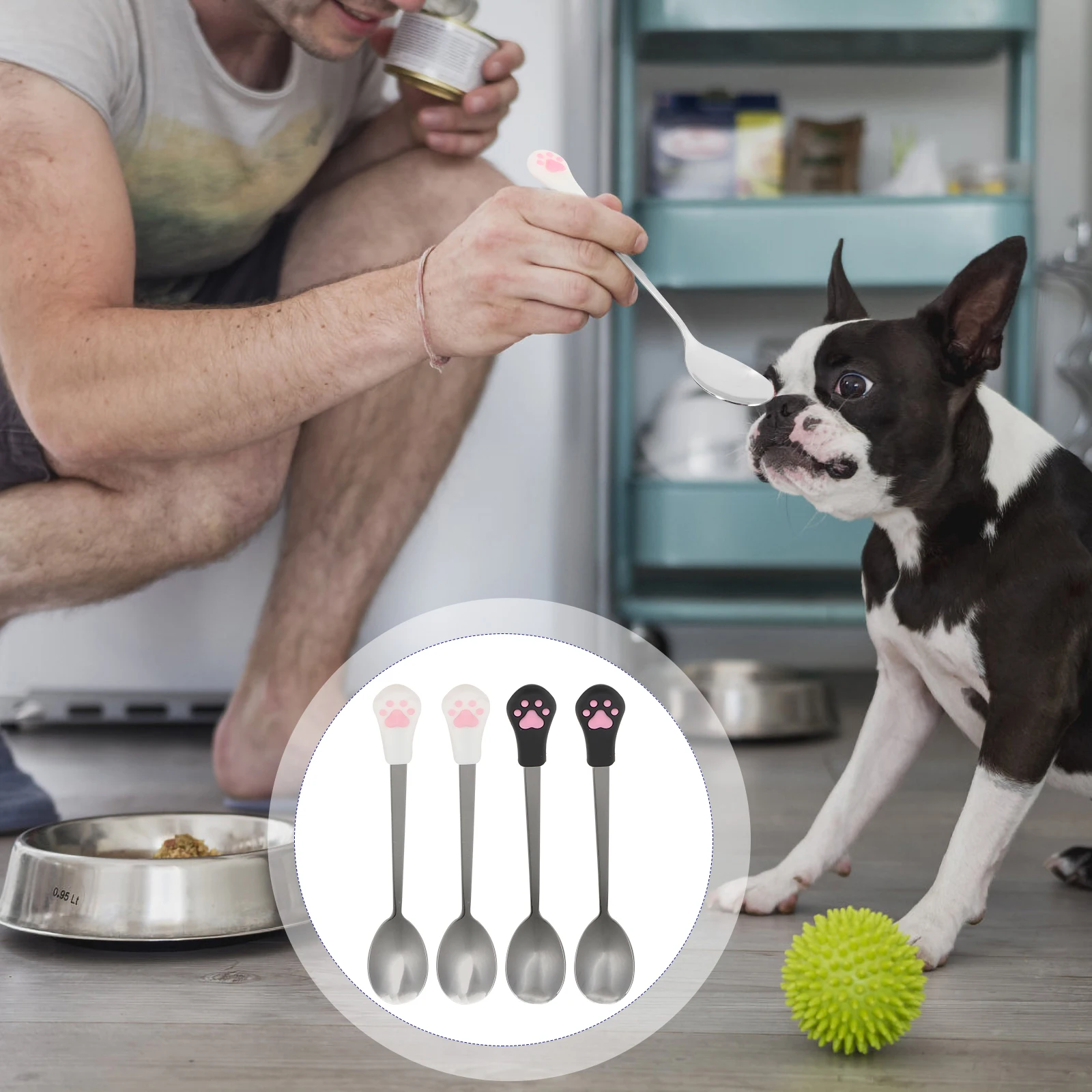 

4 Pcs Pet Food Spoon Can Cat Snack for Cats Wet Treats Serving Dog Utensils