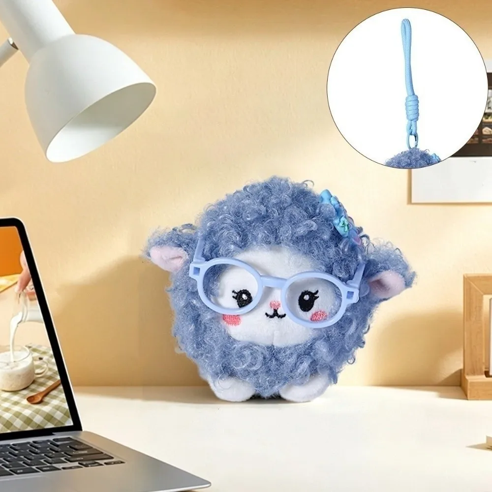 New Year Gifts Hanging Charm Plush Sheep Keychain Decoration Soft Stuffed Sheep Doll Ornaments Lamb Year Pendant Bag Decoration
