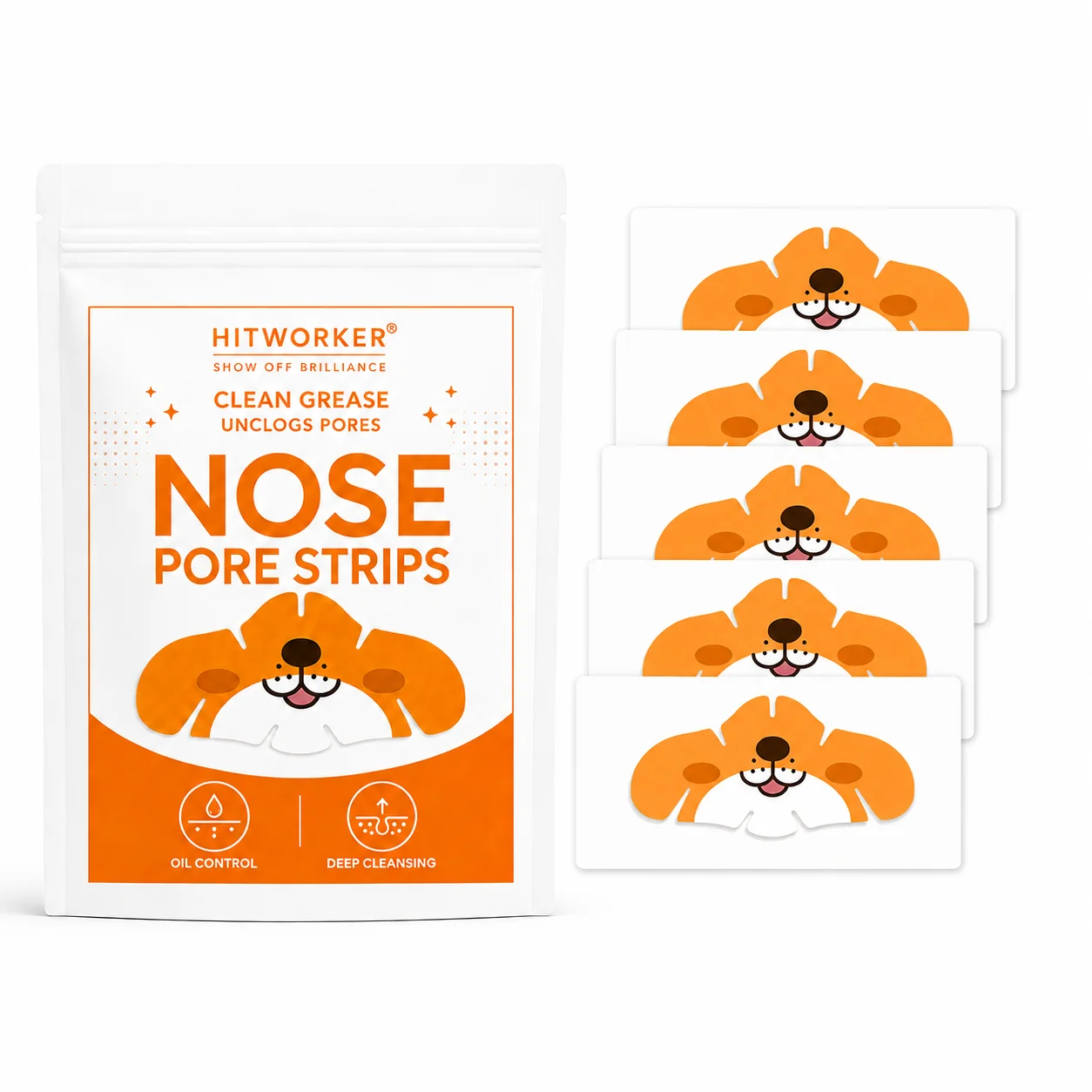 5PCS Cartoon Hydrocolloid Nose Patches, Cute Dog Design Flexible Nose Beauty Patches with Protective Cover & Easy Peel