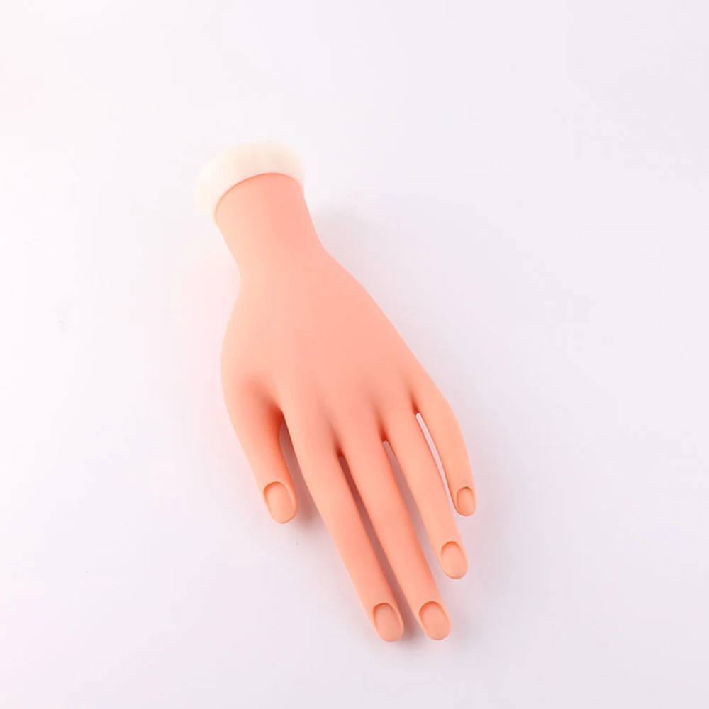 Silicone Nail Art Practice Hand Acrylic Fake Nail Training Fingernails Model Soft Flexible Bendable Mannequin Manicure Tools