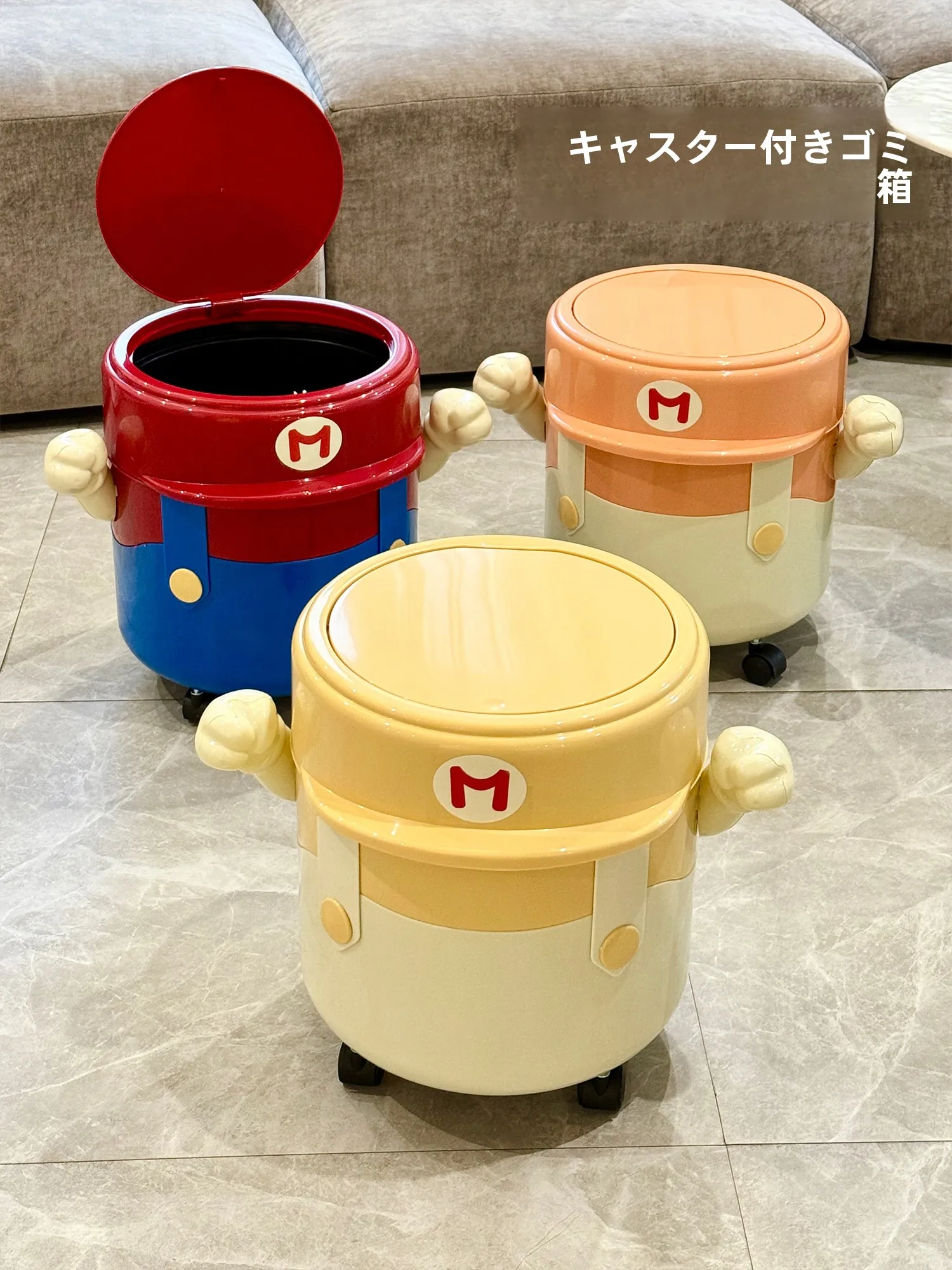 

Большая кухонная корзина для мусора с мультяшным дизайном, с длинной ручкой, для дома, офиса, кухни, ванной комнаты