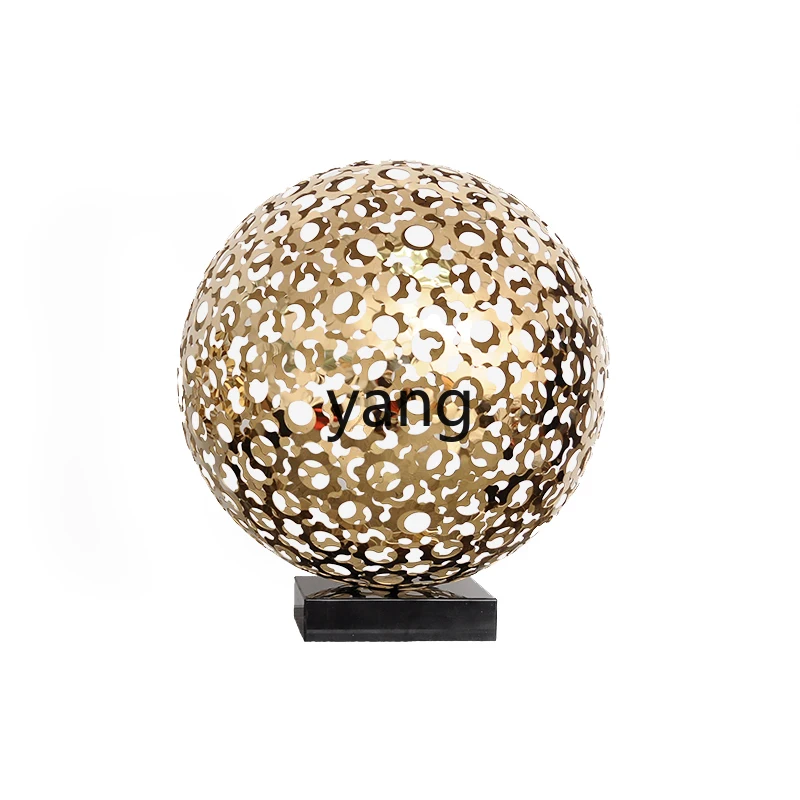 

zxWrought iron metal big ball round sculpture artwork ornament modern creative hotel club model room soft decoration