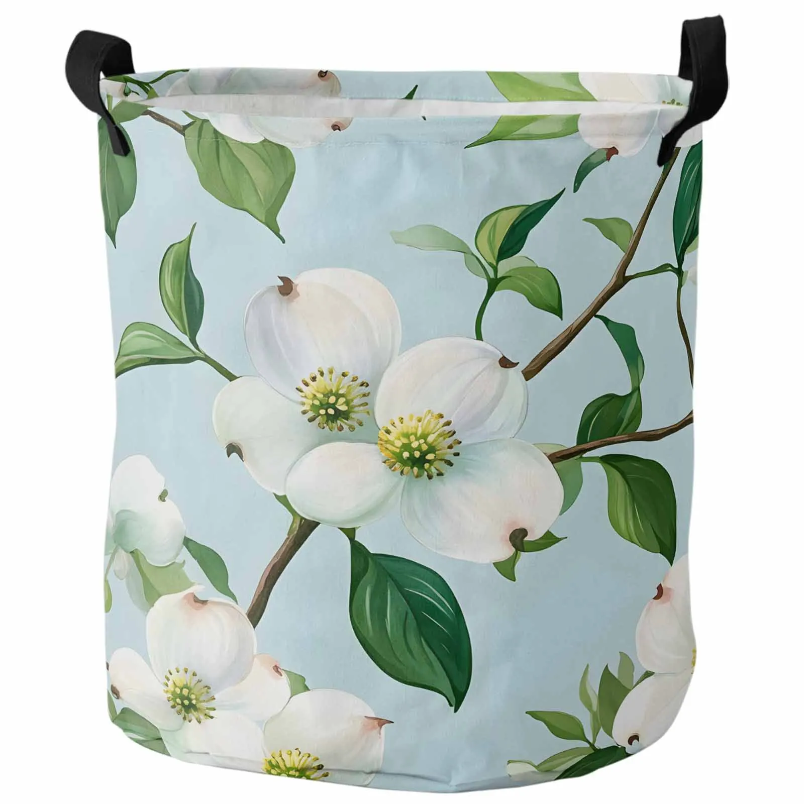 

Modernism Summer Gardenia Plant Dirty Laundry Basket Foldable Waterproof Home Organizer Clothing Children Toy Storage Basket