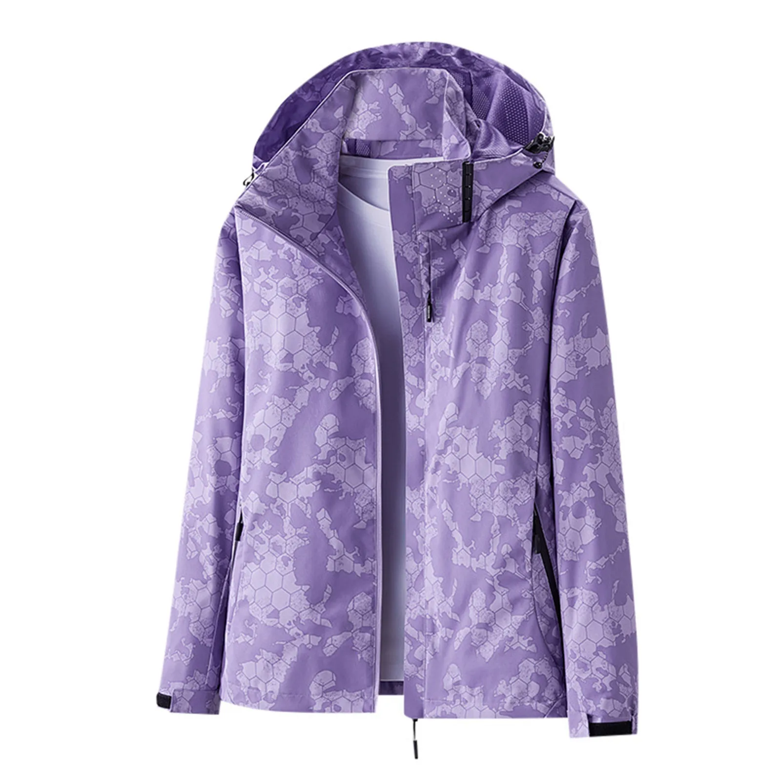 Women's Soccer Print Outdoor Layer Windbreaker Windproof And Water Sports Jacket Trench Coat Women with Hood Peak Coat for Women