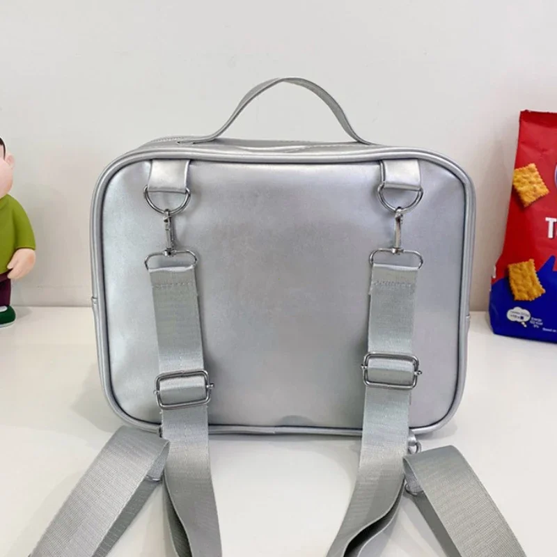 Y2K اليابانية Kawaii TV تصميم Ita حقيبة لطيف بولي PU حقيبة كتف جيب شفاف Harajuku حقيبة كروسبودي للنساء حقائب الظهر الموضة