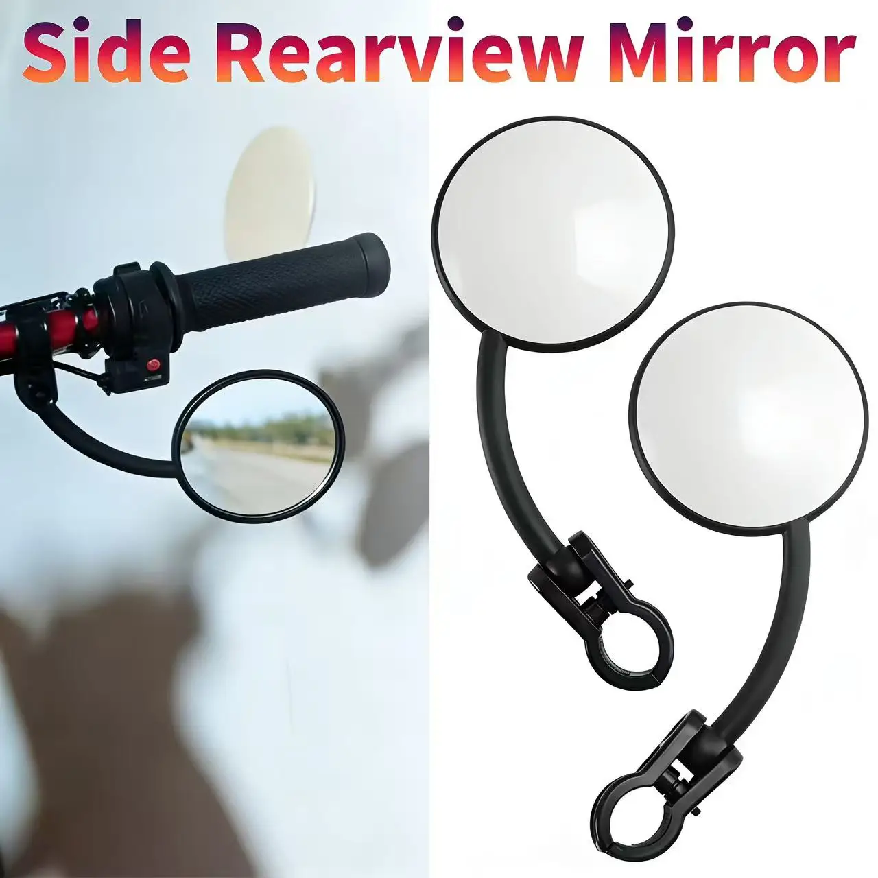 AliExpress NONE Universal 22mm Motorcycle Handlebar Mirrors - Adjustable Rearview Mirrors for Scooter, Bike, ATV, E-Bike