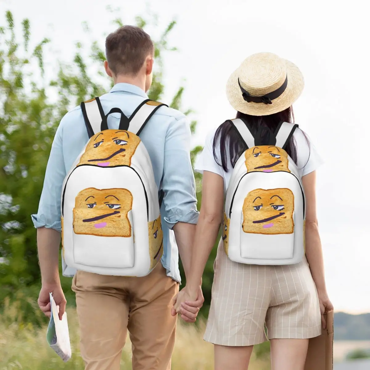 Happy Bread Backpack Hot Sale Daypack Large Capacity Boys Girls BookBag School Bag Shoulder Bags for Men Women