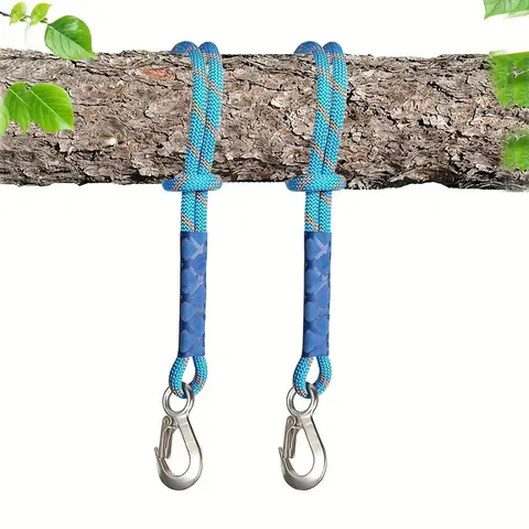 Sangle en nylon robuste avec crochet métallique, corde de suspension pour hamac, adaptée aux hamacs d'extérieur, aux balançoires d'arbre, aux chaises de patio