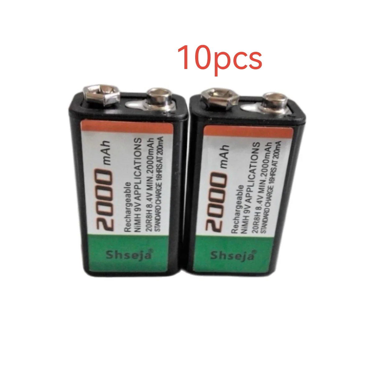 

SHSEJA 10pcs/lot 2000mAh 9V rechargeable battery 9 volt Ni-MH battery for Microphone