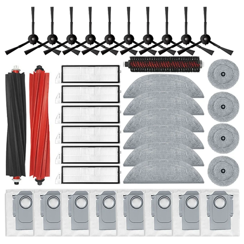 

A06I для Roborock S8 Maxv Ultra, S8 Max Ultra, запасные части, аксессуары, роликовая боковая щетка, фильтр Hepa, швабра, тканевый мешок для пыли