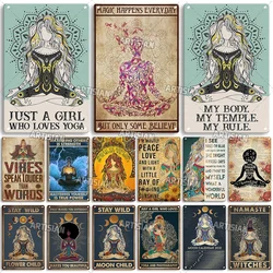 Artisian NAMASTE Metal Plaque Zazen Tin Poster Yoga Meditation Decorative Sign Wall Decor Garage Bar Pub Club Hotel Kitchen Home