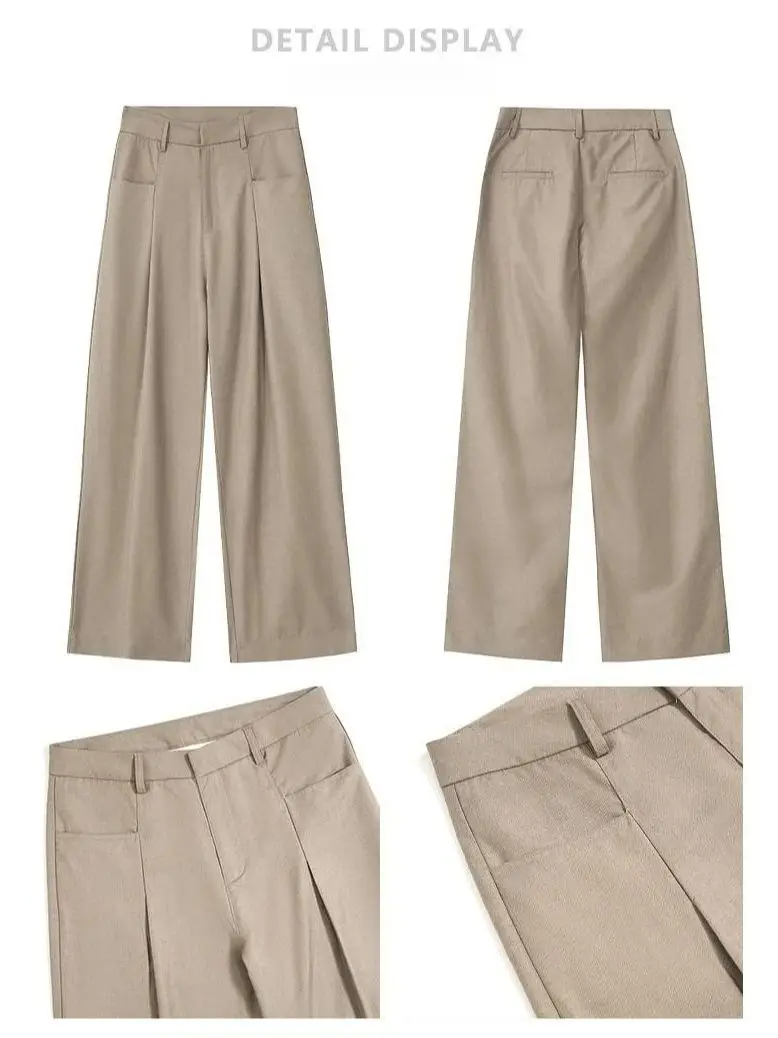 Plisowane spodnie w stylu western z drapowaniem, męskie i damskie, luźne spodnie z szerokimi nogawkami, kieszenie, miękkie i oddychające.