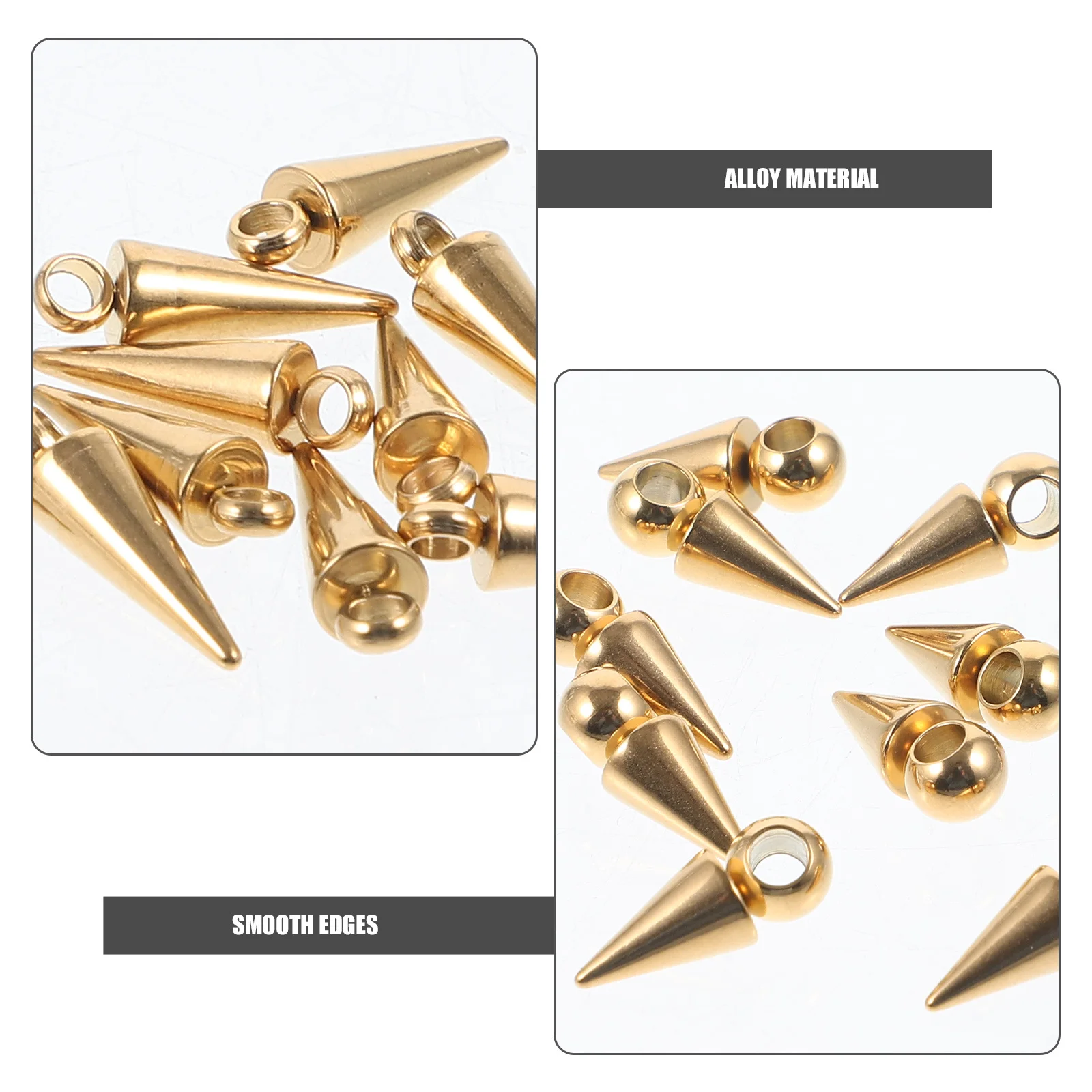 

20Pcs Stainless Steel Cone Pendant Charm for DIY Jewelry Making Necklace Bracelet Bag Keychain Cone Charms Pendant for DIY Decor