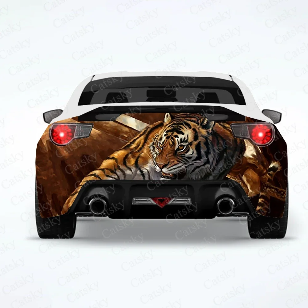 Fantasy Tiger Car Rear Wrap Car Stickers Auto Decal Creative Sticker Motorcar Body Appearance Modification Stickers Decoration