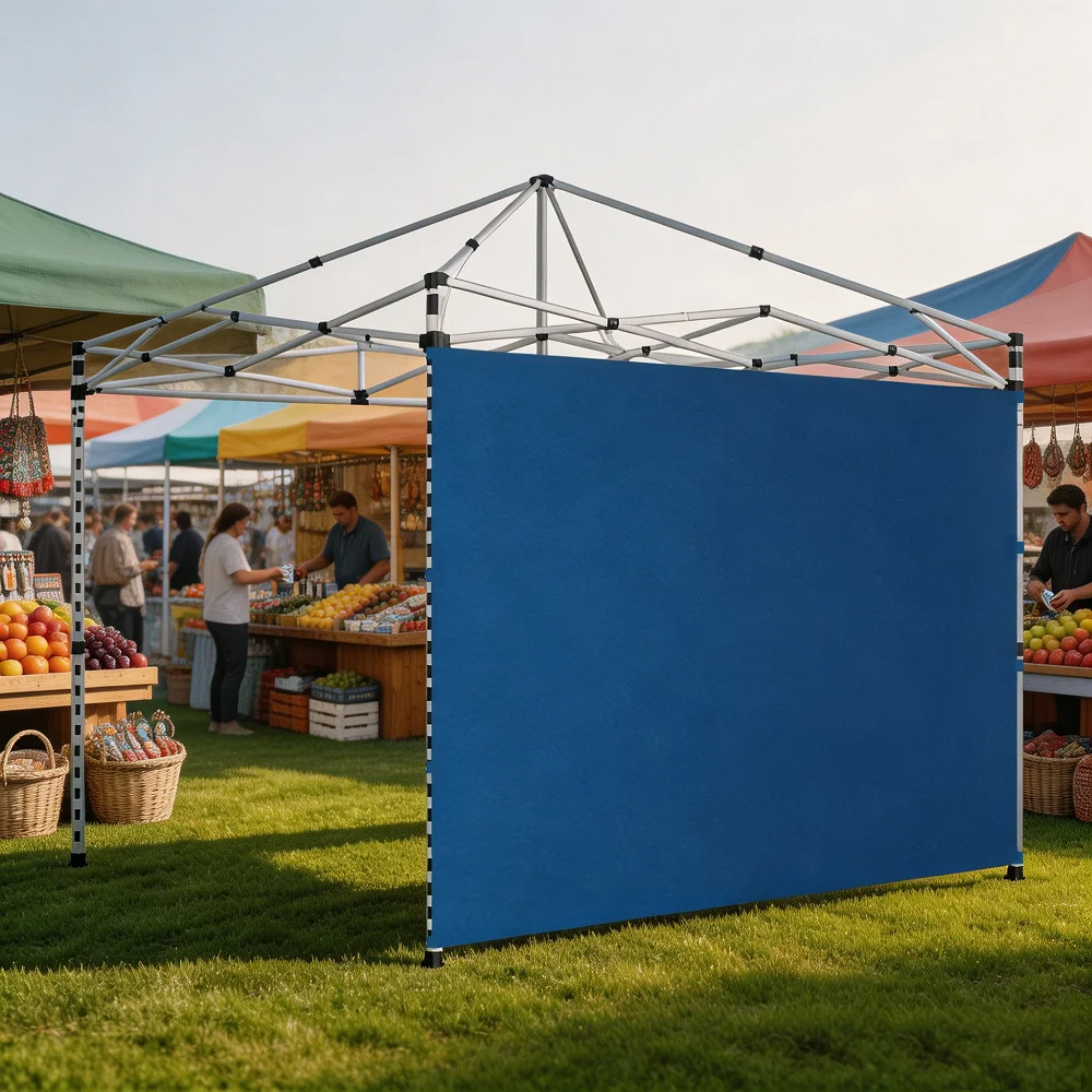 A Klein blue outdoor tent side guard fabric, thickened and wear-resistant sunshade fence, suitable for folding tents