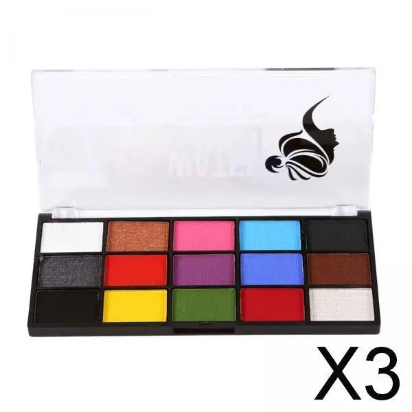 

Water Soluble Face Body Paint Makeup Palette 15 Colors Painting Kit for Children Cosplay Carnival Theatrical Art