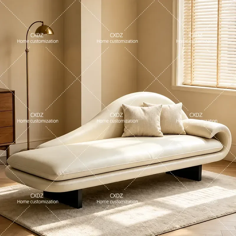 Bedroom leather chaise longue balcony small sofa study chaise longue single sofa bed tail chaise longue sofa