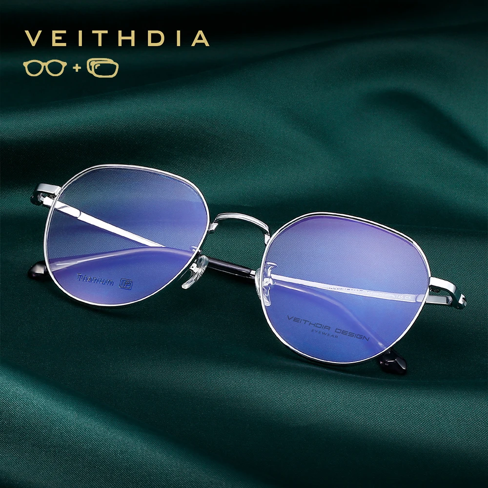 

VEITHDIA Новое поступление унисекс очки по рецепту титановые прогрессивные фотохромные оптические женские очки для близорукости VP05587