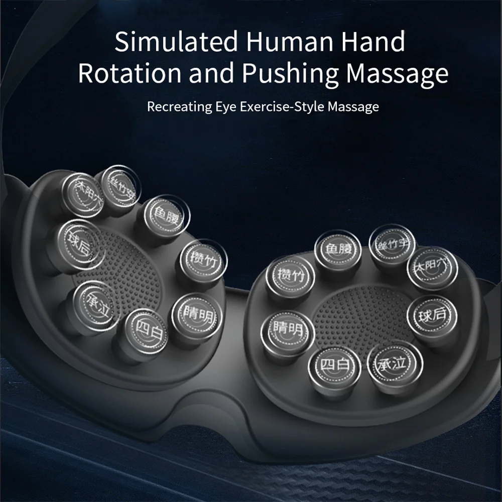 Electric Eye Massager Vibration Eye Massage Glasses Hot Compress Acupressure Kneading Therapy Massage Relief Fatigue Dark Circle