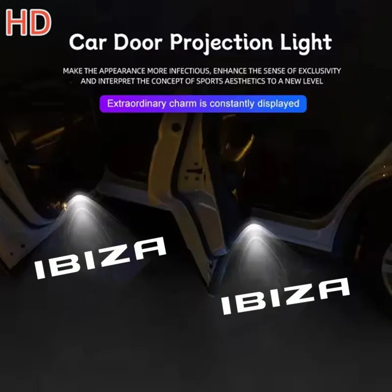 2PCS Led Emblem Lamps Car Door Lights Luces Projector For SEAT Cupra Ibiza Leon Ateca Arona Car Accessoires