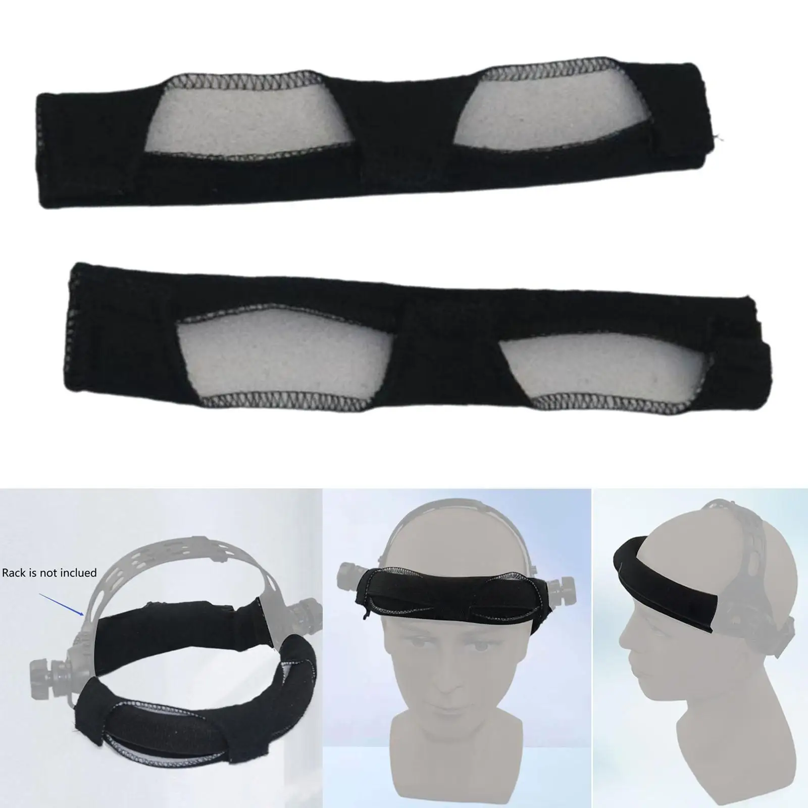 2x Hard Hat Sweatband,Welding Helmet Comforter Hard Hat Sweatband Liner Black Welding Helmet Sweatbands for Helmet