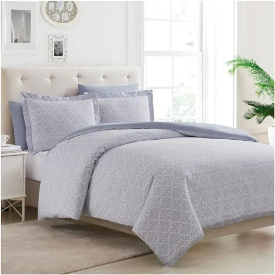 

Duvet Cover Set - 5 PC Iconic Collection Bedding Set - Hotel Luxury Extra Soft and Cooling - Microfiber - Button Closure and Co