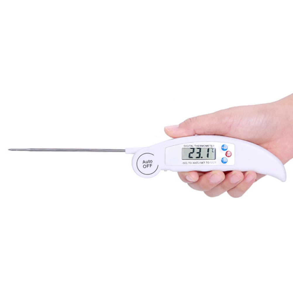 

Folding Dustproof Probe Thermometer Instant Read Food Meat Temperature Gauge for BBQ Grilling Camping Kitchen Stainless