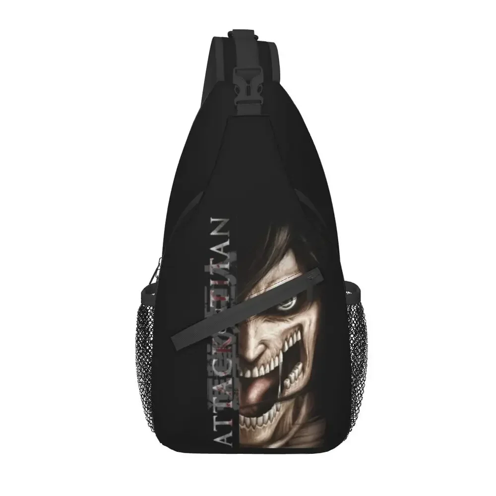 Eren Attack On Titan Crossbody Sling Backpack Men Custom Anime Shingeki No Kyojin Shoulder Chest Bag for Travel Hiking Daypack