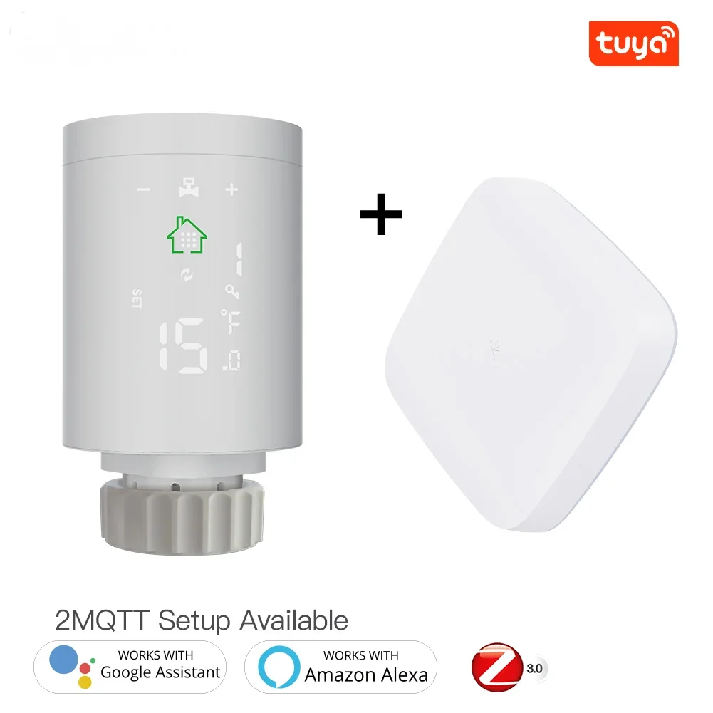 

MOES ZigBee3.0 Radiator Actuator Programmable Thermostatic Valve Tuya Temperature Controller 2MQTT Alexa Google Voice Smart App